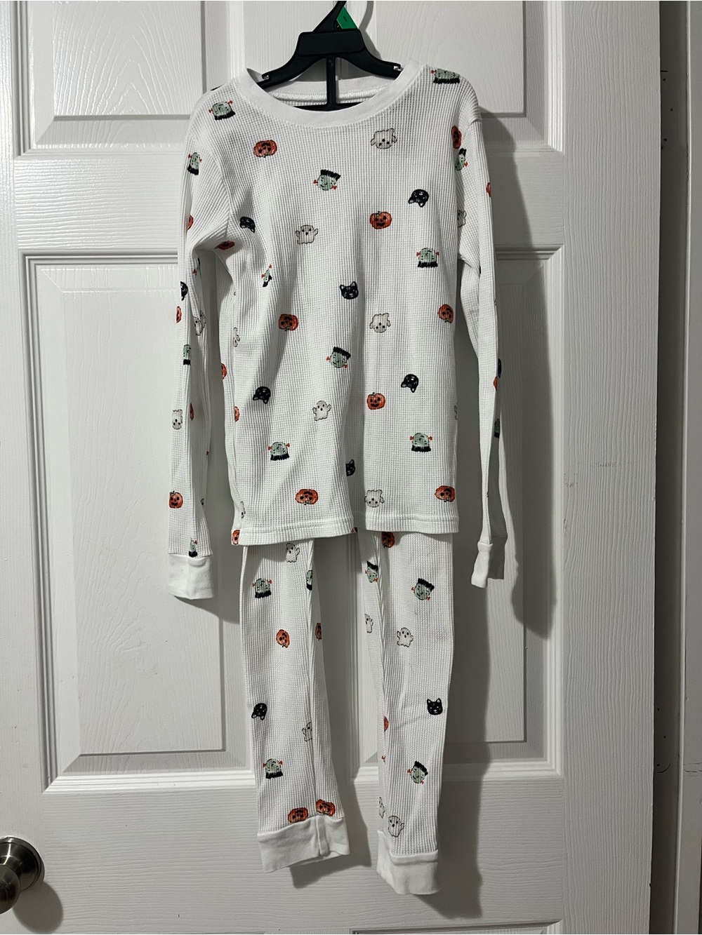 Carter's White Halloween Print Thermal Pajama Set